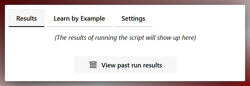 View past run results